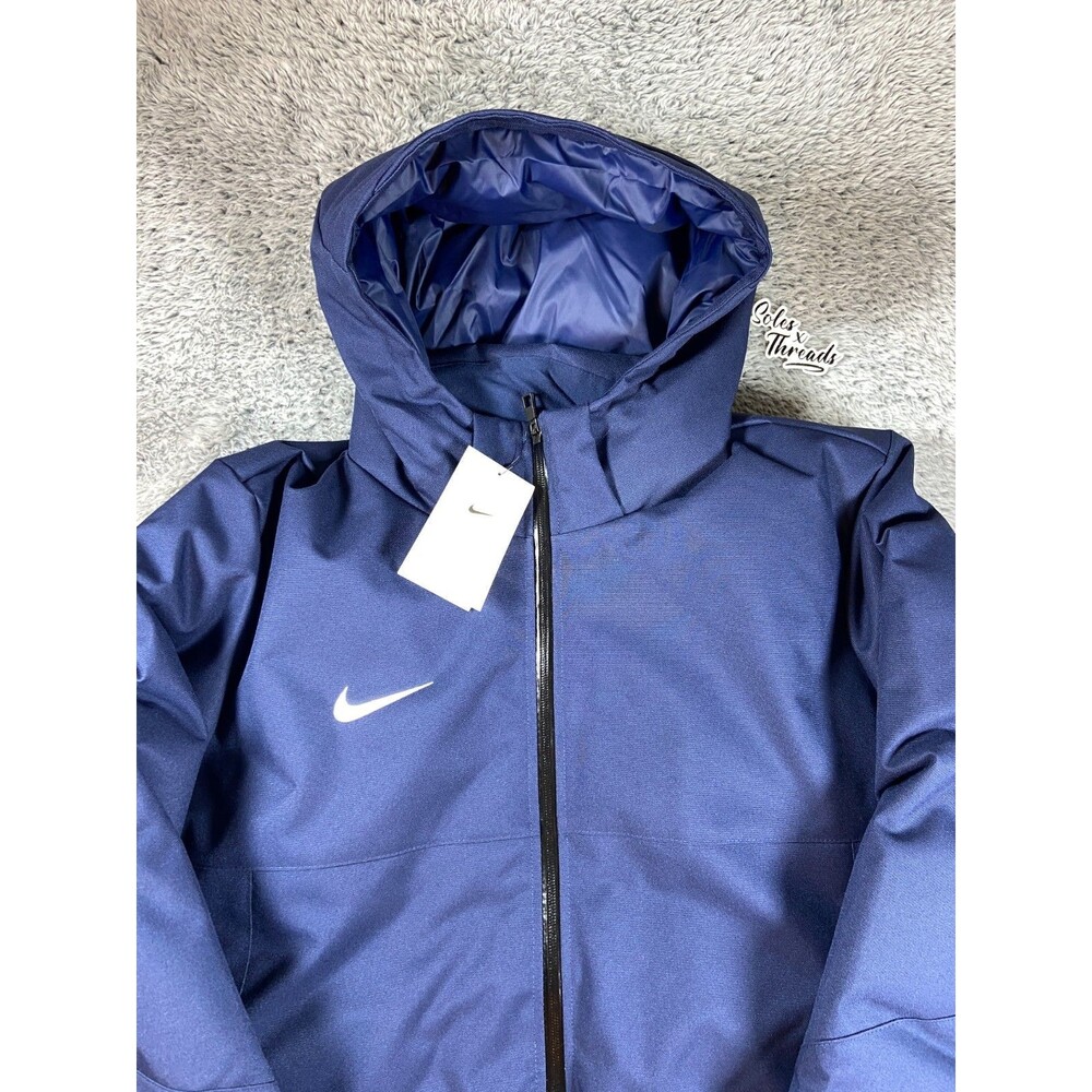 Nike 550 Duck Down Team Issued Down Fill Parka Jacket Size Medium Men Navy Blue - Picture 3 of 5